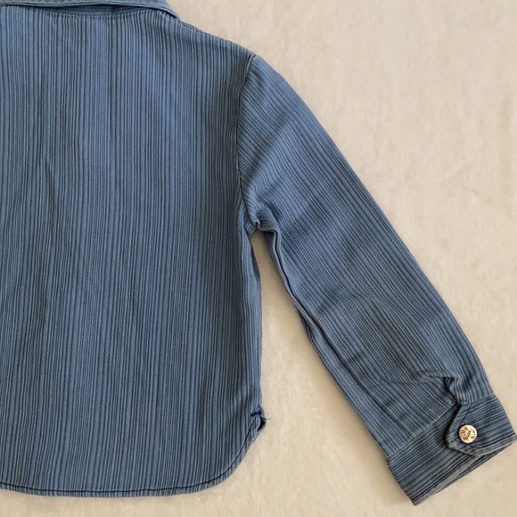 {VTG} Billy the Kid | Permanent Press Retro Snap Button Front Western Shirt Blue - Picture 15 of 16